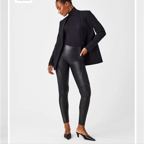 Spanx nwt Faux Leather Moto Leggings - Picture 1 of 11